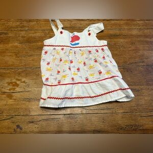 Vintage Handmade Sailboat & Whale Print Dress 6/12 Month